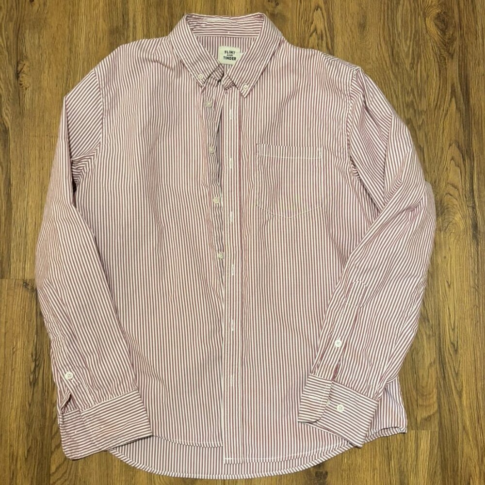Slim-Fit Red Stripe Button-Down Shirt - Men's